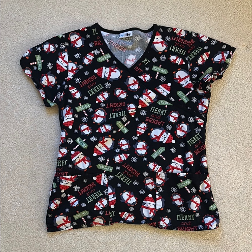Women’s Holiday Scrub Top
